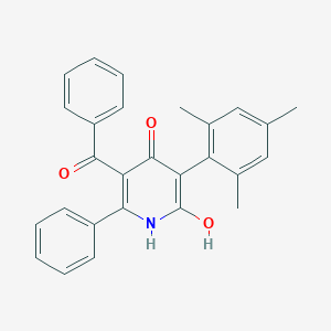 molecular formula C27H23NO3 B373331 5-benzoyl-2-hydroxy-6-phenyl-3-(2,4,6-trimethylphenyl)-1H-pyridin-4-one 