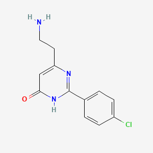 molecular formula C12H12ClN3O B3733321 6-(2-aminoethyl)-2-(4-chlorophenyl)pyrimidin-4(3H)-one 