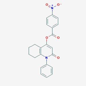 molecular formula C22H18N2O5 B373333 2-Oxo-1-phenyl-1,2,5,6,7,8-hexahydro-4-quinolinyl 4-nitrobenzoate 
