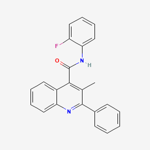 molecular formula C23H17FN2O B3733330 N-(2-fluorophenyl)-3-methyl-2-phenyl-4-quinolinecarboxamide 