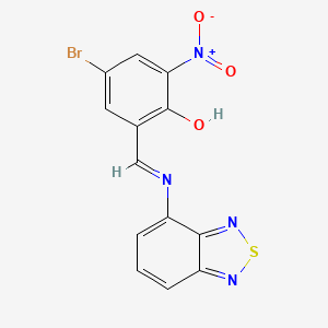 molecular formula C13H7BrN4O3S B3733331 2-[(2,1,3-benzothiadiazol-4-ylimino)methyl]-4-bromo-6-nitrophenol 