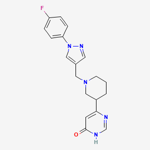 molecular formula C19H20FN5O B3733349 6-(1-{[1-(4-fluorophenyl)-1H-pyrazol-4-yl]methyl}piperidin-3-yl)pyrimidin-4(3H)-one 