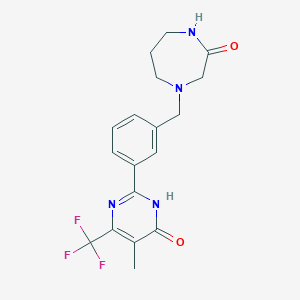 4-{3-[5-methyl-6-oxo-4-(trifluoromethyl)-1,6-dihydropyrimidin-2-yl]benzyl}-1,4-diazepan-2-one