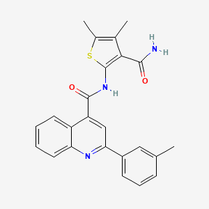 molecular formula C24H21N3O2S B3733396 N-[3-(aminocarbonyl)-4,5-dimethyl-2-thienyl]-2-(3-methylphenyl)-4-quinolinecarboxamide 