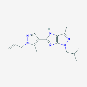 molecular formula C16H22N6 B3733411 5-(1-allyl-5-methyl-1H-pyrazol-4-yl)-1-isobutyl-3-methyl-1,4-dihydroimidazo[4,5-c]pyrazole 