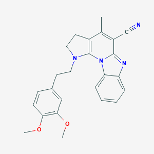 molecular formula C25H24N4O2 B373342 1-[2-(3,4-dimethoxyphenyl)ethyl]-4-methyl-2,3-dihydro-1H-pyrrolo[3',2':5,6]pyrido[1,2-a]benzimidazole-5-carbonitrile CAS No. 380634-42-4
