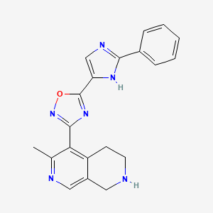 molecular formula C20H18N6O B3733427 6-methyl-5-[5-(2-phenyl-1H-imidazol-4-yl)-1,2,4-oxadiazol-3-yl]-1,2,3,4-tetrahydro-2,7-naphthyridine trifluoroacetate 