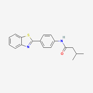 molecular formula C18H18N2OS B3733451 N-[4-(1,3-benzothiazol-2-yl)phenyl]-3-methylbutanamide 