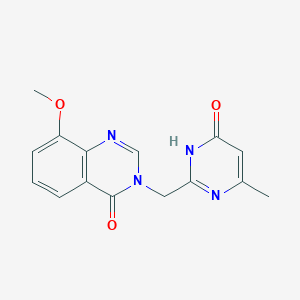 molecular formula C15H14N4O3 B3733457 3-[(4-hydroxy-6-methylpyrimidin-2-yl)methyl]-8-methoxyquinazolin-4(3H)-one 