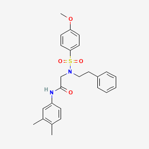 molecular formula C25H28N2O4S B3733460 N~1~-(3,4-dimethylphenyl)-N~2~-[(4-methoxyphenyl)sulfonyl]-N~2~-(2-phenylethyl)glycinamide 