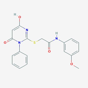 molecular formula C19H17N3O4S B3733492 2-[(4-hydroxy-6-oxo-1-phenyl-1,6-dihydro-2-pyrimidinyl)thio]-N-(3-methoxyphenyl)acetamide 