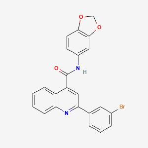 molecular formula C23H15BrN2O3 B3733514 N-1,3-benzodioxol-5-yl-2-(3-bromophenyl)-4-quinolinecarboxamide 