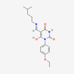 molecular formula C19H25N3O4 B3733515 1-(4-ethoxyphenyl)-5-{[(4-methylpentyl)amino]methylene}-2,4,6(1H,3H,5H)-pyrimidinetrione 