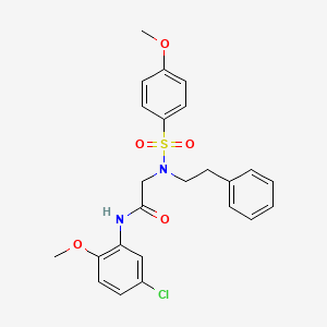 molecular formula C24H25ClN2O5S B3733517 N~1~-(5-chloro-2-methoxyphenyl)-N~2~-[(4-methoxyphenyl)sulfonyl]-N~2~-(2-phenylethyl)glycinamide 
