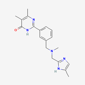 5,6-dimethyl-2-[3-({methyl[(4-methyl-1H-imidazol-2-yl)methyl]amino}methyl)phenyl]pyrimidin-4(3H)-one