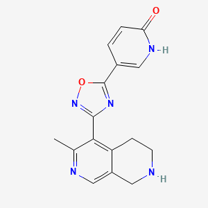 molecular formula C16H15N5O2 B3733564 5-[3-(3-methyl-5,6,7,8-tetrahydro-2,7-naphthyridin-4-yl)-1,2,4-oxadiazol-5-yl]-2(1H)-pyridinone trifluoroacetate 
