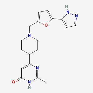 molecular formula C18H21N5O2 B3733567 2-methyl-6-(1-{[5-(1H-pyrazol-5-yl)-2-furyl]methyl}piperidin-4-yl)pyrimidin-4(3H)-one 