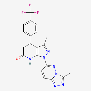 molecular formula C20H16F3N7O B3733578 3-methyl-1-(3-methyl[1,2,4]triazolo[4,3-b]pyridazin-6-yl)-4-[4-(trifluoromethyl)phenyl]-1,4,5,7-tetrahydro-6H-pyrazolo[3,4-b]pyridin-6-one 