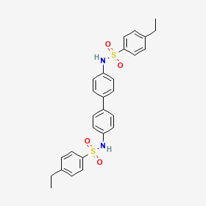 molecular formula C28H28N2O4S2 B3733579 N,N'-4,4'-联苯二甲基双(4-乙基苯磺酰胺) 