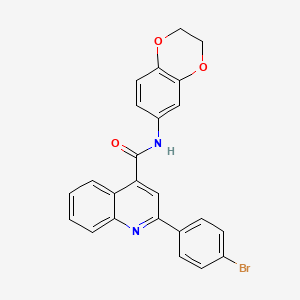 molecular formula C24H17BrN2O3 B3733585 2-(4-bromophenyl)-N-(2,3-dihydro-1,4-benzodioxin-6-yl)-4-quinolinecarboxamide 
