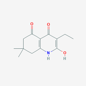 molecular formula C13H17NO3 B373359 3-ethyl-2-hydroxy-7,7-dimethyl-6,8-dihydro-1H-quinoline-4,5-dione 