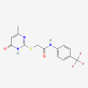 2-[(4-methyl-6-oxo-1,6-dihydro-2-pyrimidinyl)thio]-N-[4-(trifluoromethyl)phenyl]acetamide