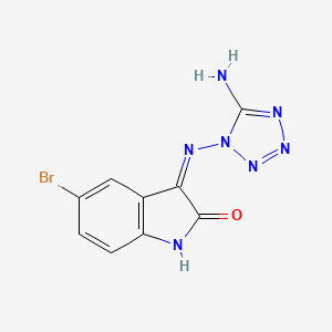 molecular formula C9H6BrN7O B3733623 3-[(5-amino-1H-tetrazol-1-yl)imino]-5-bromo-1,3-dihydro-2H-indol-2-one 