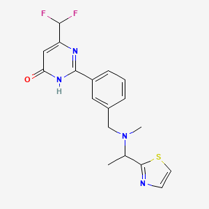 6-(difluoromethyl)-2-[3-({methyl[1-(1,3-thiazol-2-yl)ethyl]amino}methyl)phenyl]-4(3H)-pyrimidinone