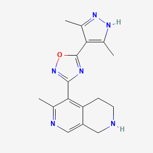 molecular formula C16H18N6O B3733648 5-[5-(3,5-dimethyl-1H-pyrazol-4-yl)-1,2,4-oxadiazol-3-yl]-6-methyl-1,2,3,4-tetrahydro-2,7-naphthyridine trifluoroacetate 