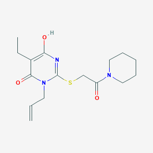 molecular formula C16H23N3O3S B3733690 3-allyl-5-ethyl-6-hydroxy-2-{[2-oxo-2-(1-piperidinyl)ethyl]thio}-4(3H)-pyrimidinone 