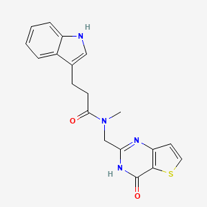 3-(1H-indol-3-yl)-N-methyl-N-[(4-oxo-3,4-dihydrothieno[3,2-d]pyrimidin-2-yl)methyl]propanamide