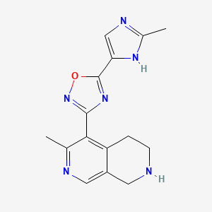 molecular formula C15H16N6O B3733719 6-methyl-5-[5-(2-methyl-1H-imidazol-4-yl)-1,2,4-oxadiazol-3-yl]-1,2,3,4-tetrahydro-2,7-naphthyridine trifluoroacetate 
