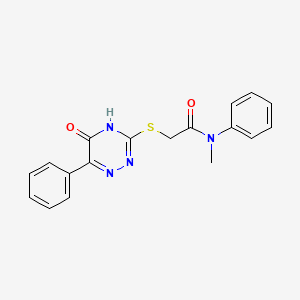 molecular formula C18H16N4O2S B3733734 N-methyl-2-[(5-oxo-6-phenyl-4,5-dihydro-1,2,4-triazin-3-yl)thio]-N-phenylacetamide 