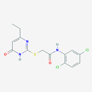 molecular formula C14H13Cl2N3O2S B3733742 N-(2,5-dichlorophenyl)-2-[(4-ethyl-6-oxo-1,6-dihydro-2-pyrimidinyl)thio]acetamide 