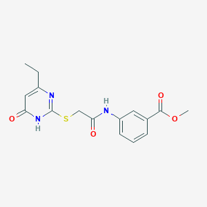 molecular formula C16H17N3O4S B3733753 methyl 3-({[(4-ethyl-6-oxo-1,6-dihydro-2-pyrimidinyl)thio]acetyl}amino)benzoate 