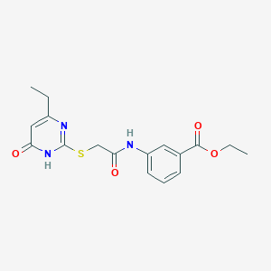 molecular formula C17H19N3O4S B3733755 ethyl 3-({[(4-ethyl-6-oxo-1,6-dihydro-2-pyrimidinyl)thio]acetyl}amino)benzoate 