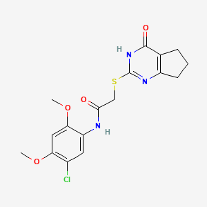 molecular formula C17H18ClN3O4S B3733776 N-(5-chloro-2,4-dimethoxyphenyl)-2-[(4-oxo-4,5,6,7-tetrahydro-3H-cyclopenta[d]pyrimidin-2-yl)thio]acetamide 