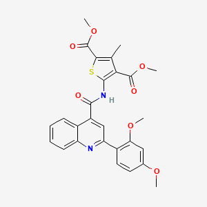 molecular formula C27H24N2O7S B3733795 dimethyl 5-({[2-(2,4-dimethoxyphenyl)-4-quinolinyl]carbonyl}amino)-3-methyl-2,4-thiophenedicarboxylate 