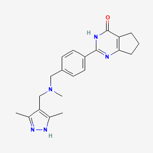 2-(4-{[[(3,5-dimethyl-1H-pyrazol-4-yl)methyl](methyl)amino]methyl}phenyl)-3,5,6,7-tetrahydro-4H-cyclopenta[d]pyrimidin-4-one