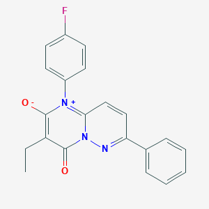 molecular formula C21H16FN3O2 B373381 3-ethyl-1-(4-fluorophenyl)-4-oxo-7-phenyl-4H-pyrimido[1,2-b]pyridazin-1-ium-2-olate 