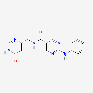 molecular formula C16H14N6O2 B3733823 2-anilino-N-[(6-oxo-1,6-dihydropyrimidin-4-yl)methyl]pyrimidine-5-carboxamide 