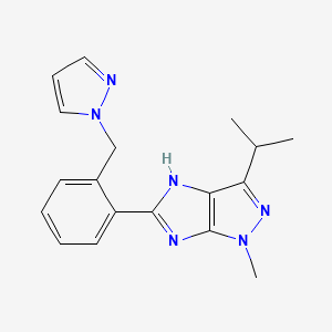 molecular formula C18H20N6 B3733826 3-isopropyl-1-methyl-5-[2-(1H-pyrazol-1-ylmethyl)phenyl]-1,4-dihydroimidazo[4,5-c]pyrazole 