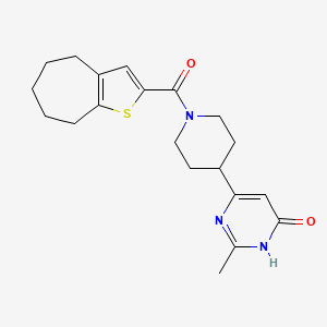 molecular formula C20H25N3O2S B3733832 2-methyl-6-[1-(5,6,7,8-tetrahydro-4H-cyclohepta[b]thien-2-ylcarbonyl)piperidin-4-yl]pyrimidin-4(3H)-one 