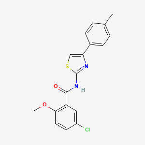molecular formula C18H15ClN2O2S B3733840 5-chloro-2-methoxy-N-[4-(4-methylphenyl)-1,3-thiazol-2-yl]benzamide 