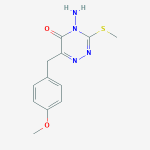 molecular formula C12H14N4O2S B373385 4-Amino-6-[(4-methoxyphenyl)methyl]-3-methylsulfanyl-1,2,4-triazin-5-one 