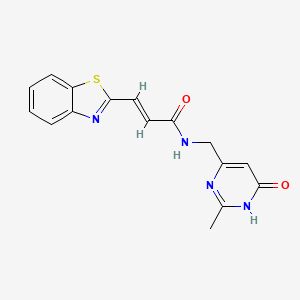 (2E)-3-(1,3-benzothiazol-2-yl)-N-[(2-methyl-6-oxo-1,6-dihydropyrimidin-4-yl)methyl]acrylamide