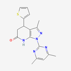 molecular formula C17H17N5OS B3733880 1-(4,6-dimethyl-2-pyrimidinyl)-3-methyl-4-(2-thienyl)-1,4,5,7-tetrahydro-6H-pyrazolo[3,4-b]pyridin-6-one 