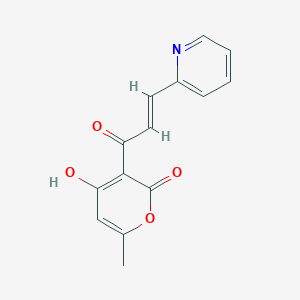 molecular formula C14H11NO4 B3733885 4-hydroxy-6-methyl-3-[3-(2-pyridinyl)acryloyl]-2H-pyran-2-one 