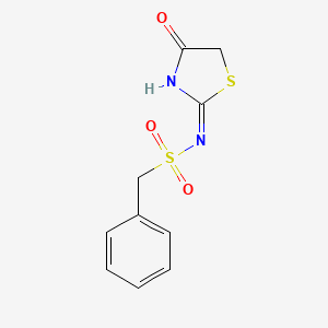 molecular formula C10H10N2O3S2 B3733891 N-(4-oxo-1,3-thiazolidin-2-ylidene)-1-phenylmethanesulfonamide 