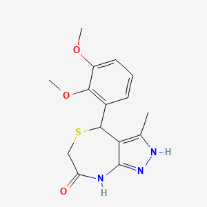 molecular formula C15H17N3O3S B3733911 4-(2,3-dimethoxyphenyl)-3-methyl-4,8-dihydro-1H-pyrazolo[3,4-e][1,4]thiazepin-7(6H)-one 